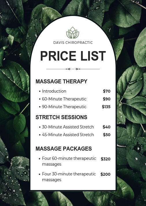 Chiropractic Omaha NE Massage Pricing December 2024